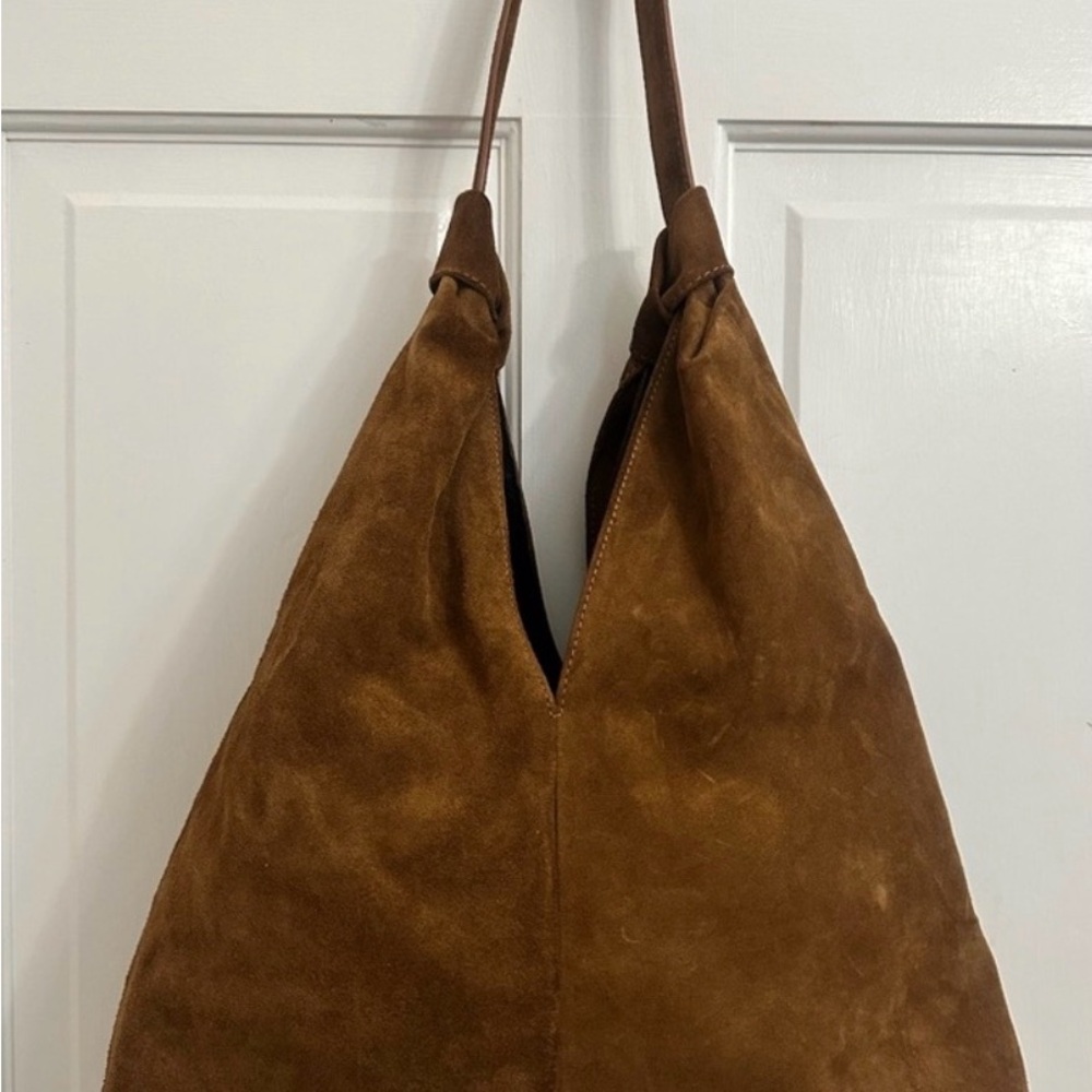 DIVINA FIRENZE Cuoio Italian Suede Slouchy Knot Hobo Bag - Picture 5 of 7